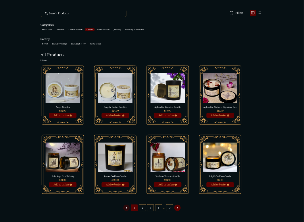 Online store desktop screenshot